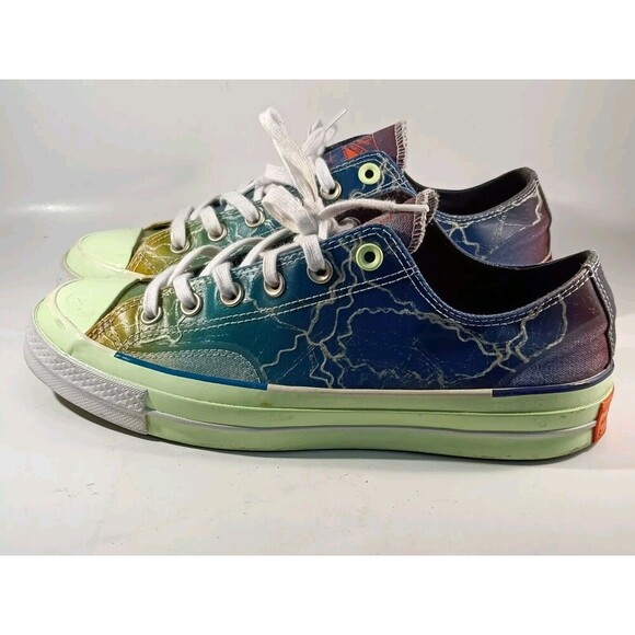 Pigalle X Converse Chuck 70 Shoes Men's 8 Low Top Blue Lightning Storm - Picture 1 of 14